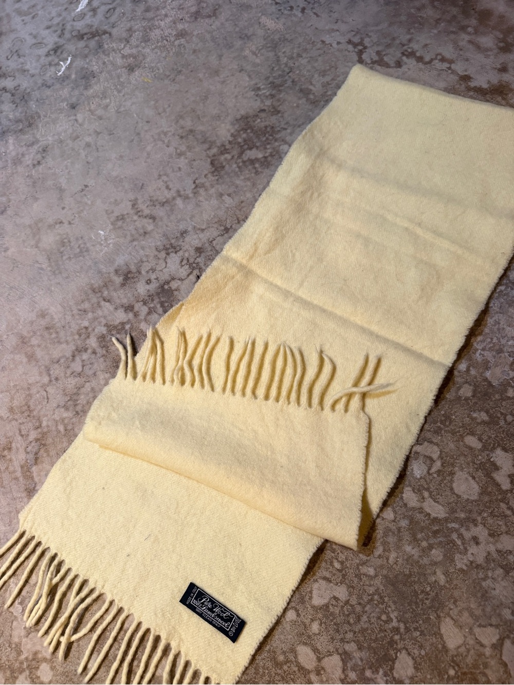 Classic Soft Yellow 100% Lambswool Scarf